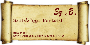 Szilágyi Bertold névjegykártya