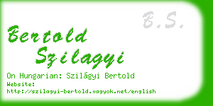 bertold szilagyi business card